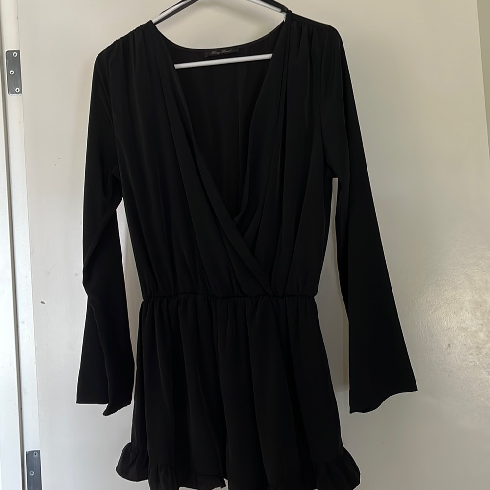 Black long sleeve romper